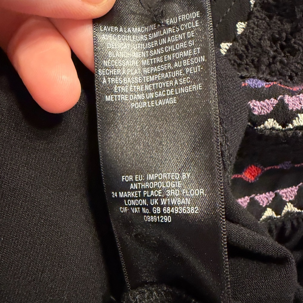 Anthropologie Akemi + Kin Louise Blouse Peasant Embroidered Black - Picture 8 of 8